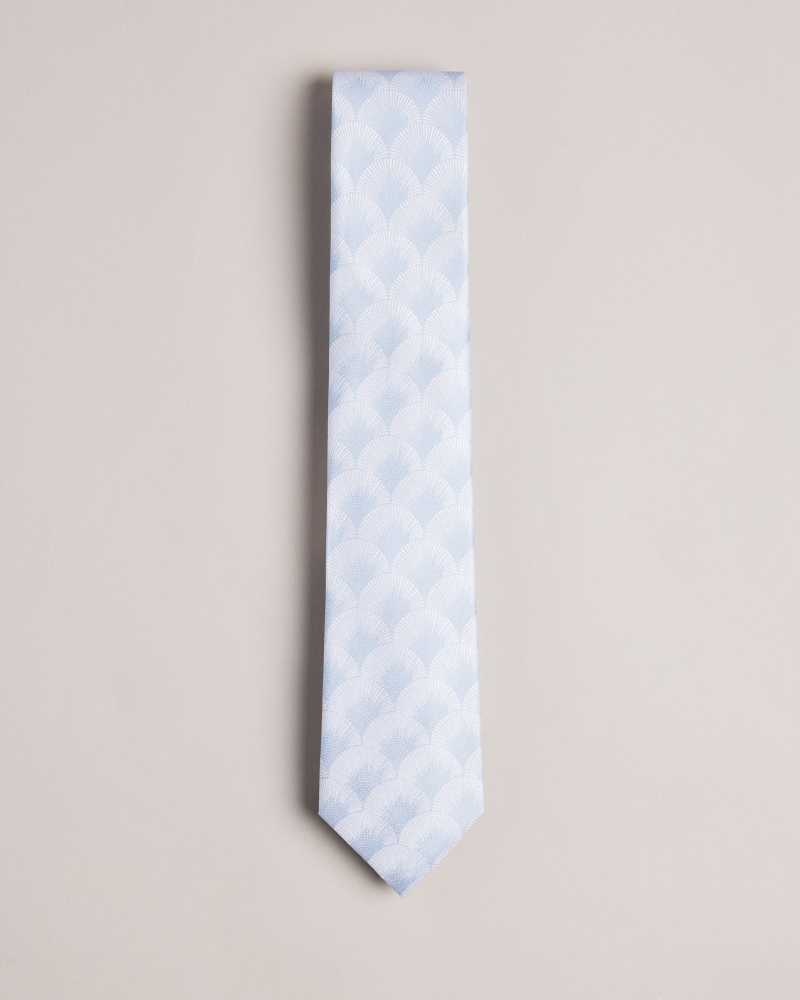 Blue Ted Baker Herro Fan Jacquard Tie | US0002006