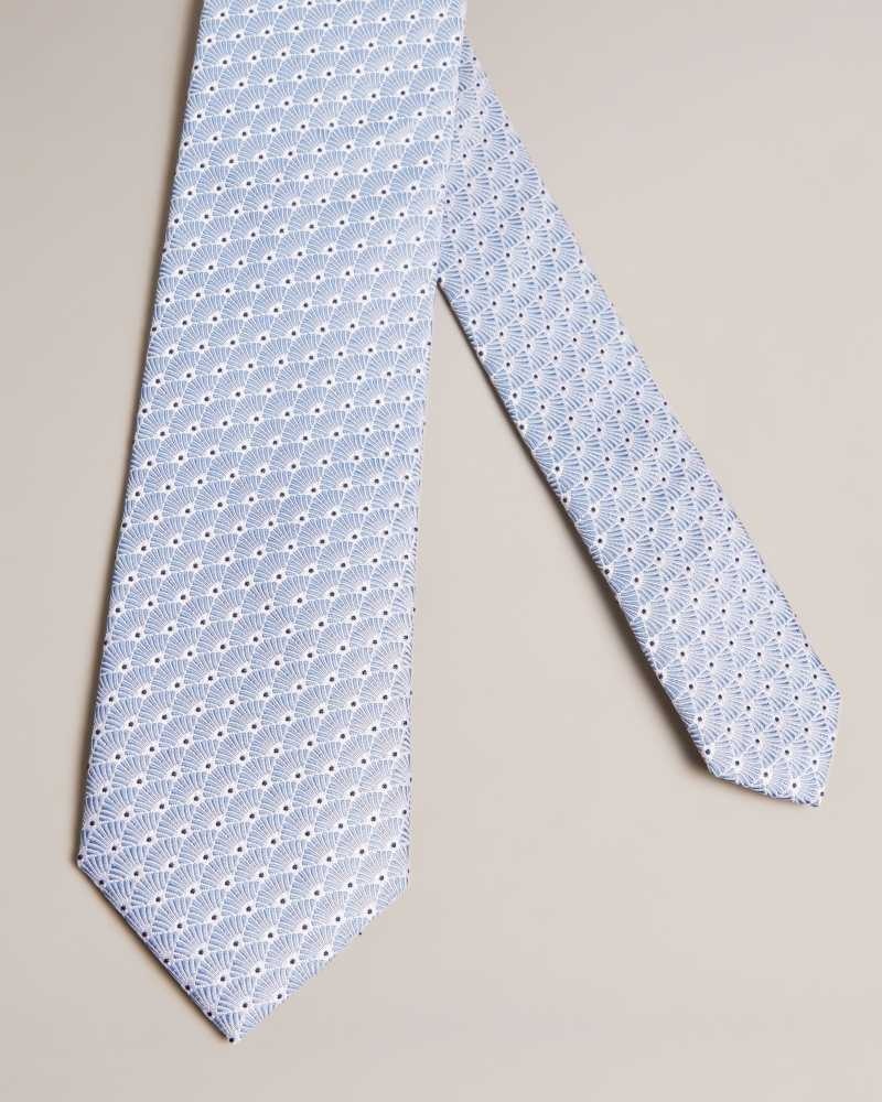 Blue Ted Baker Jaques Mini Fan Jacquard Tie | US0002010