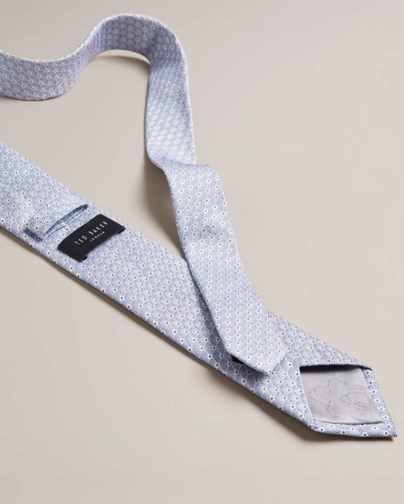 Blue Ted Baker Jaques Mini Fan Jacquard Tie | US0002010