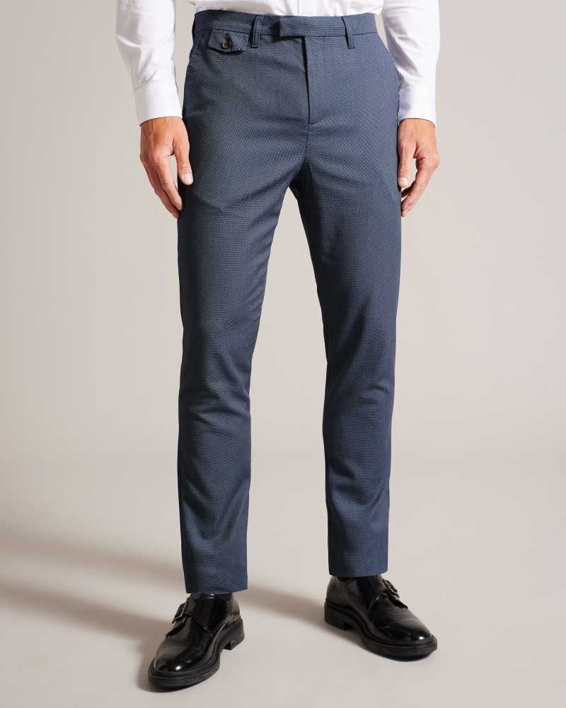 Blue Ted Baker Kinner Slim Fit Textured Trousers | US0000731