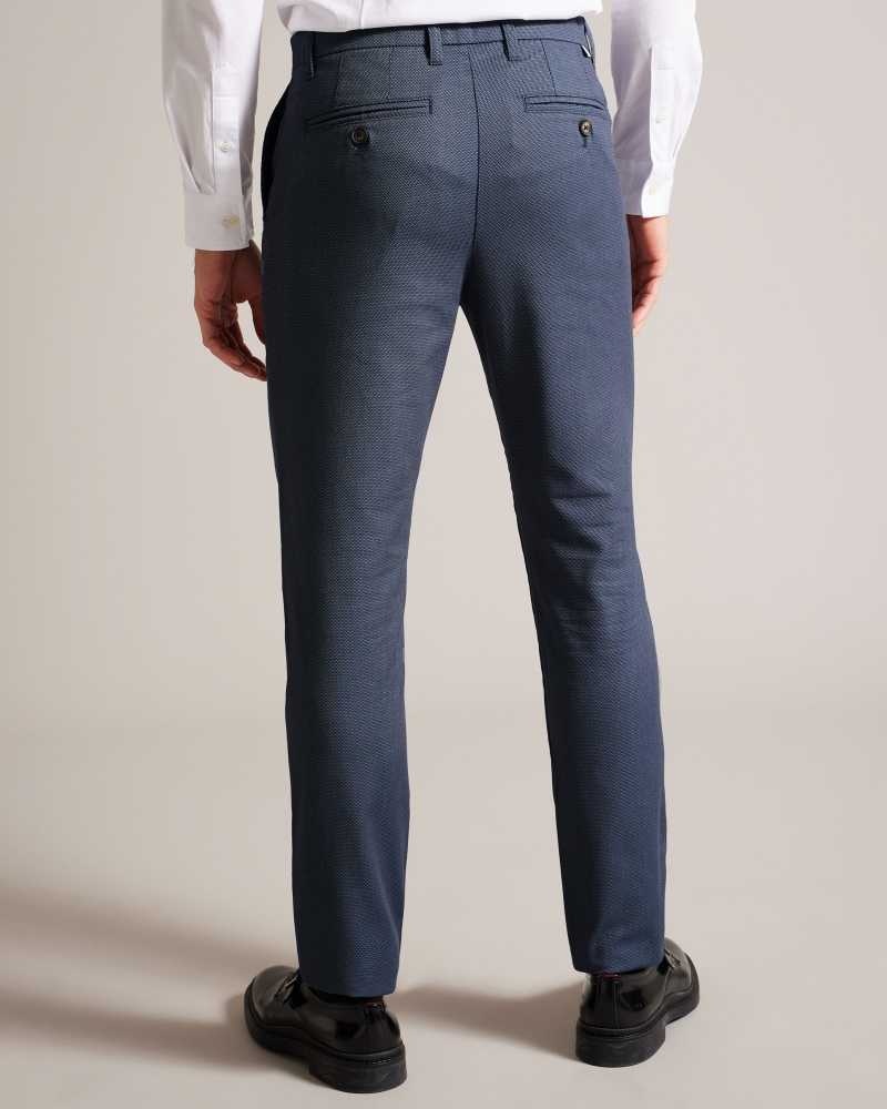 Blue Ted Baker Kinner Slim Fit Textured Trousers | US0000731