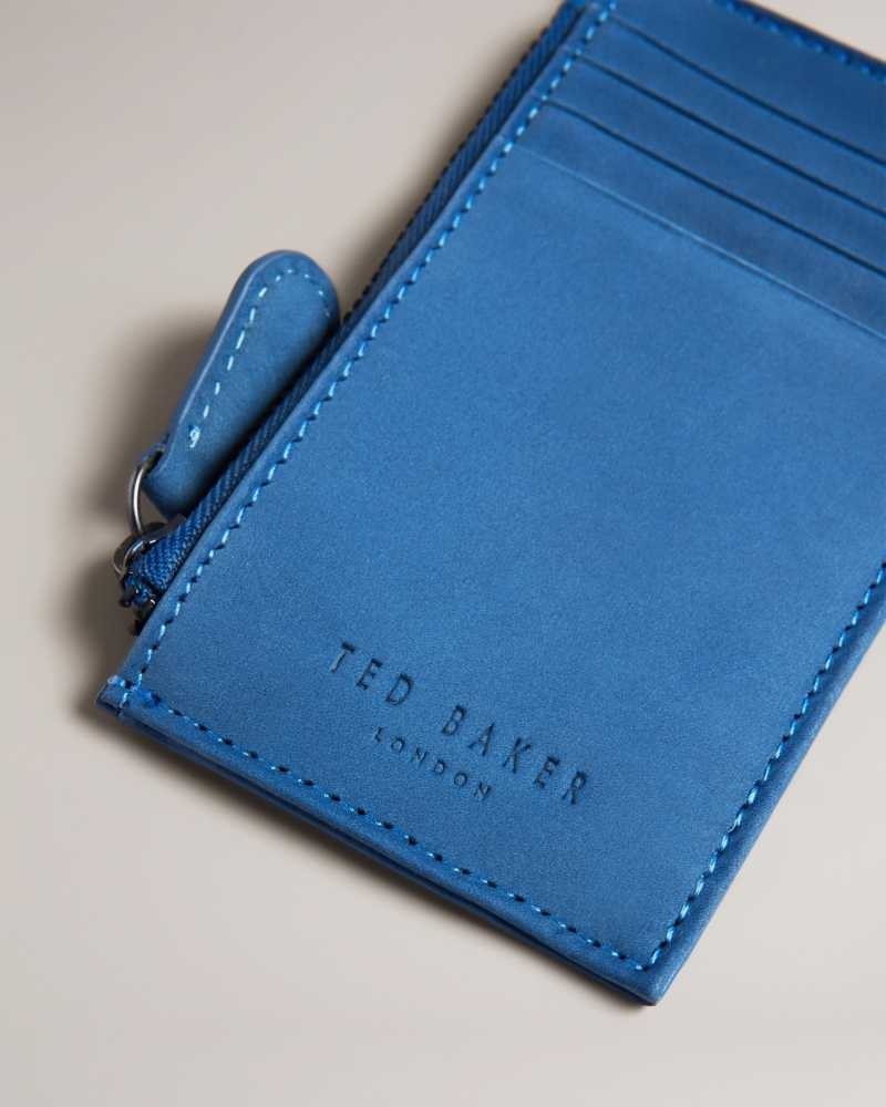 Blue Ted Baker Needt Nubuck Leather Card Holder Cardholders | US0001411