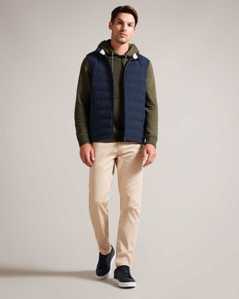 Blue Ted Baker Newwark Padded Funnel Neck Gilet Jackets | US0000285