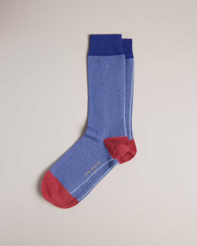 Blue Ted Baker Tedtext Semi Plain Socks | US0001924