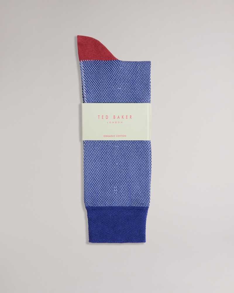 Blue Ted Baker Tedtext Semi Plain Socks | US0001924