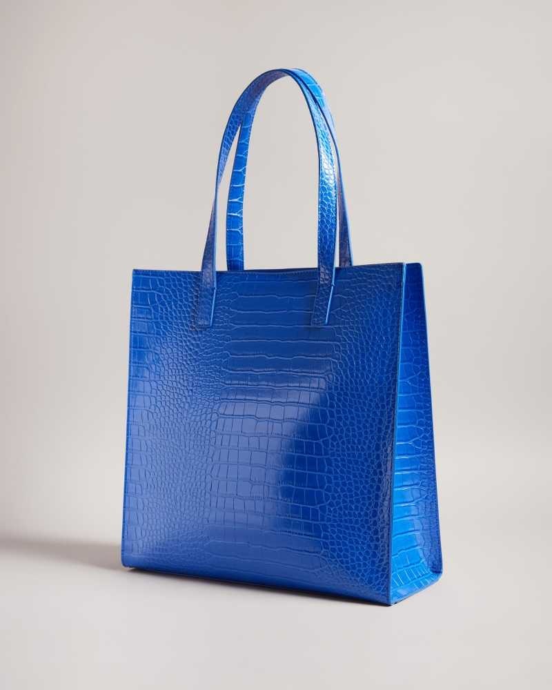 Bright Blue Ted Baker Croccon Croc Detail Large Icon Bag | US0001526