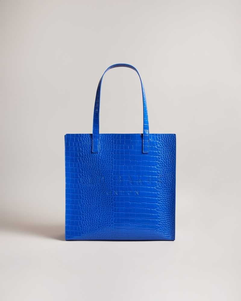 Bright Blue Ted Baker Croccon Croc Detail Large Icon Bag | US0001526