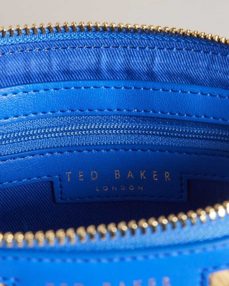 Bright Blue Ted Baker Ivelin Basket Weave Clutch | US0001266