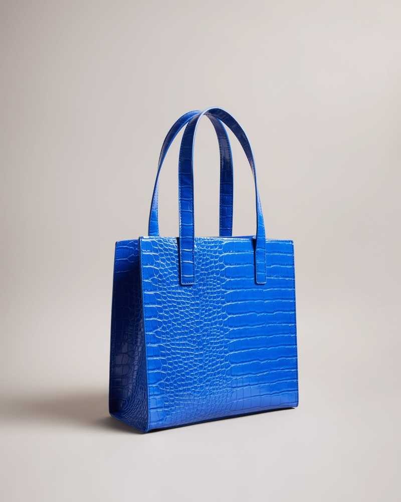 Bright Blue Ted Baker Reptcon Croc Detail Small Icon Bag | US0001521