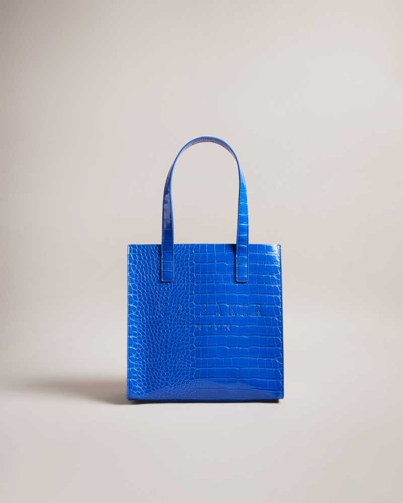 Bright Blue Ted Baker Reptcon Croc Detail Small Icon Bag | US0001521