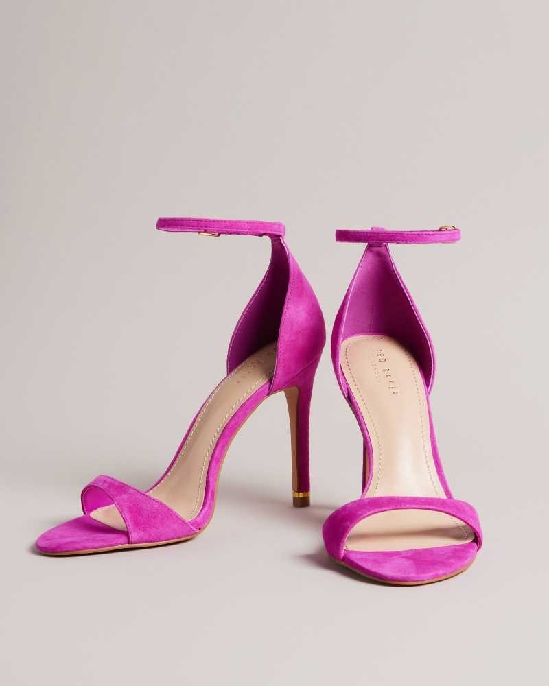 Bright Pink Ted Baker Helmias Open Toe Suede Sandals | US0002151