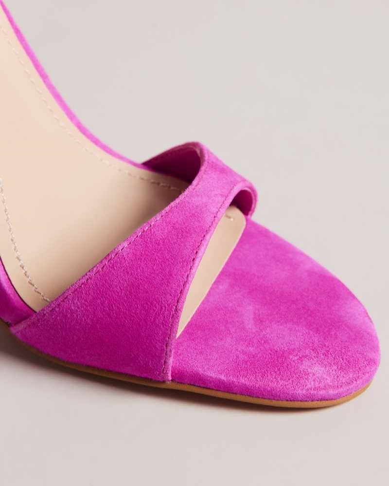 Bright Pink Ted Baker Helmias Open Toe Suede Sandals | US0002151