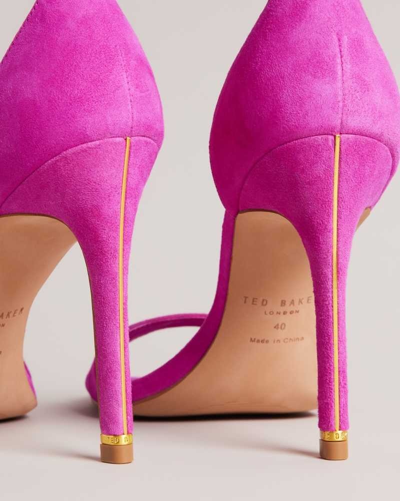 Bright Pink Ted Baker Helmias Open Toe Suede Sandals | US0002151