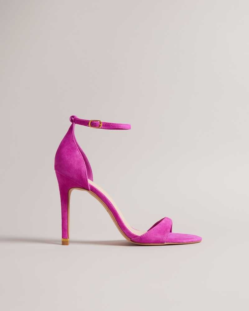 Bright Pink Ted Baker Helmias Open Toe Suede Sandals | US0002151