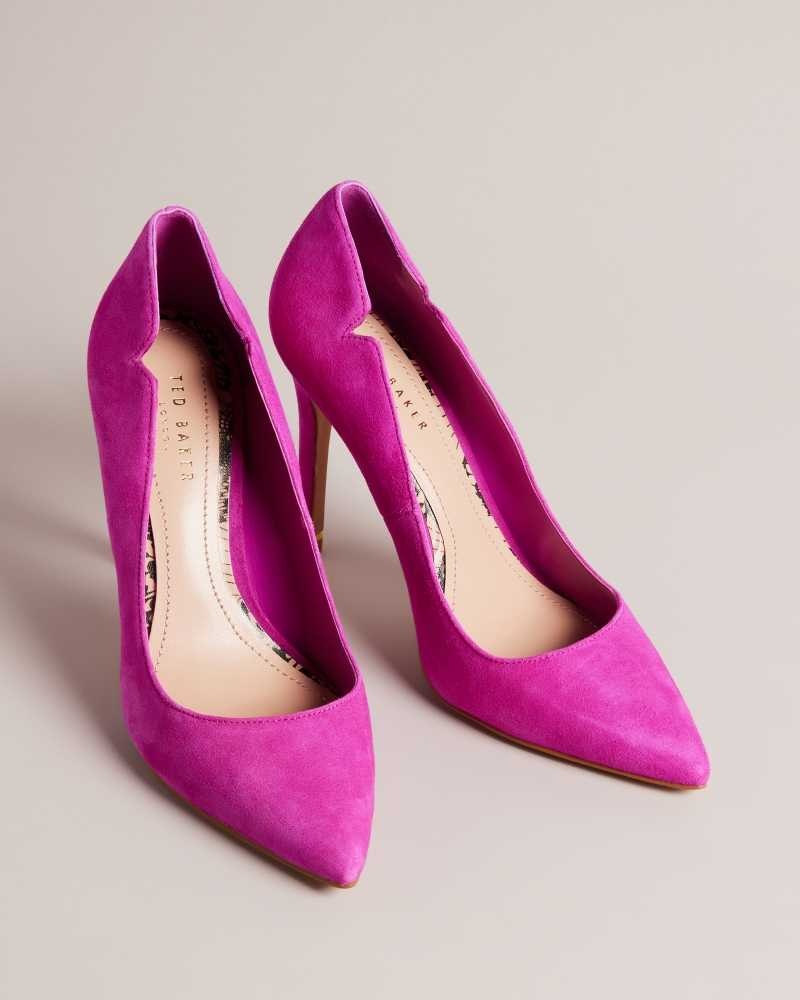 Bright Pink Ted Baker Orlays Gold Detail Court Shoes | US0002101