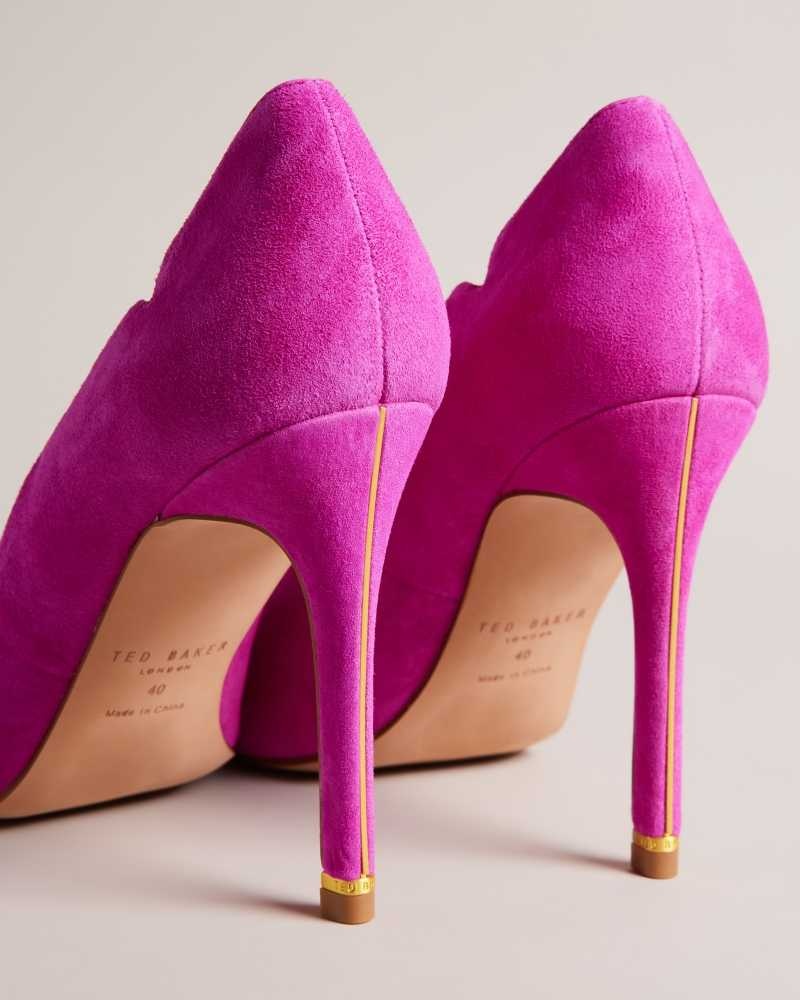 Bright Pink Ted Baker Orlays Gold Detail Court Shoes | US0002101