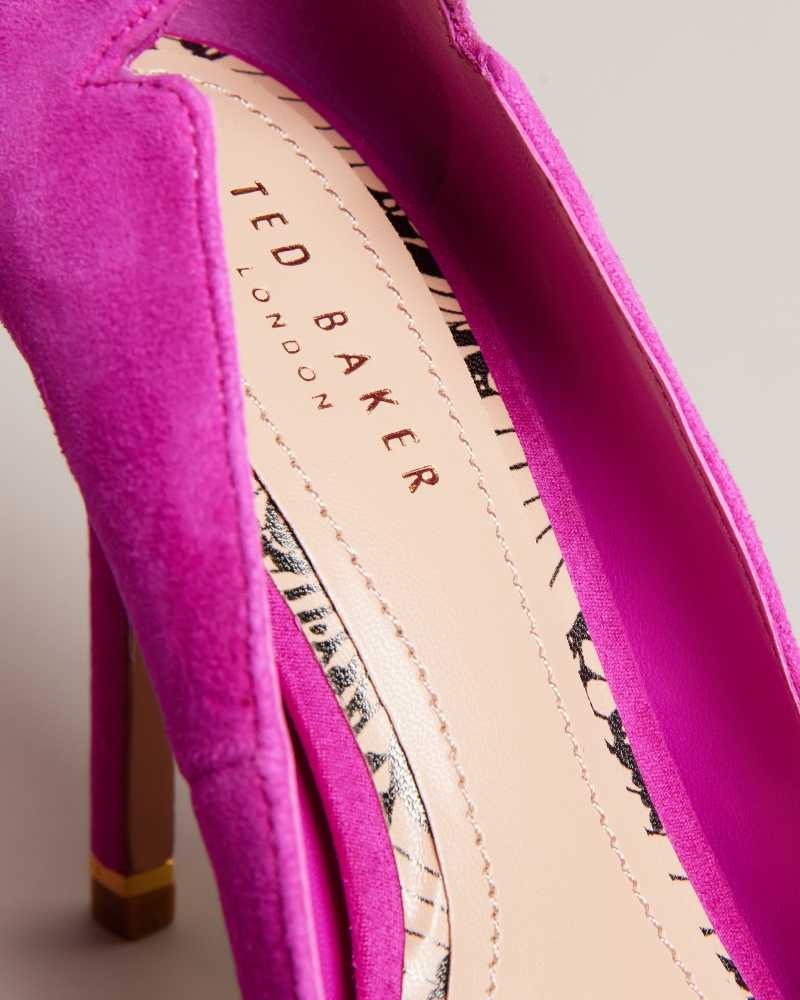 Bright Pink Ted Baker Orlays Gold Detail Court Shoes | US0002101