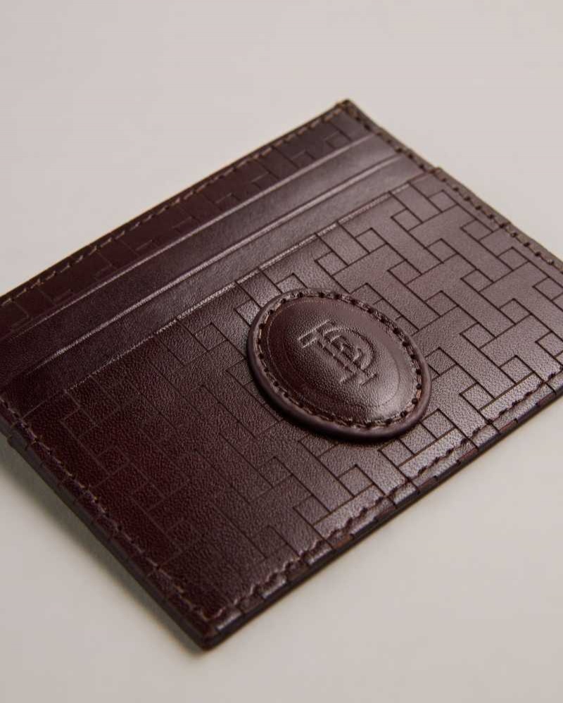 Brown Chocolate Ted Baker Tobies T Monogram Card Holder Cardholders | US0001426