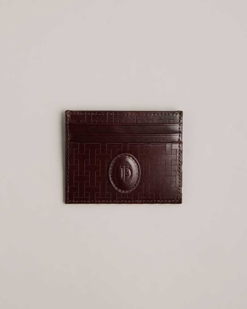 Brown Chocolate Ted Baker Tobies T Monogram Card Holder Cardholders | US0001426