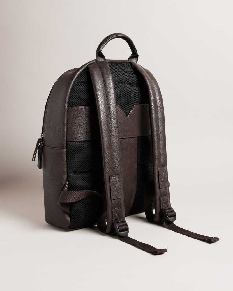 Brown Chocolate Ted Baker Waynor House Check PU Backpack | US0001235