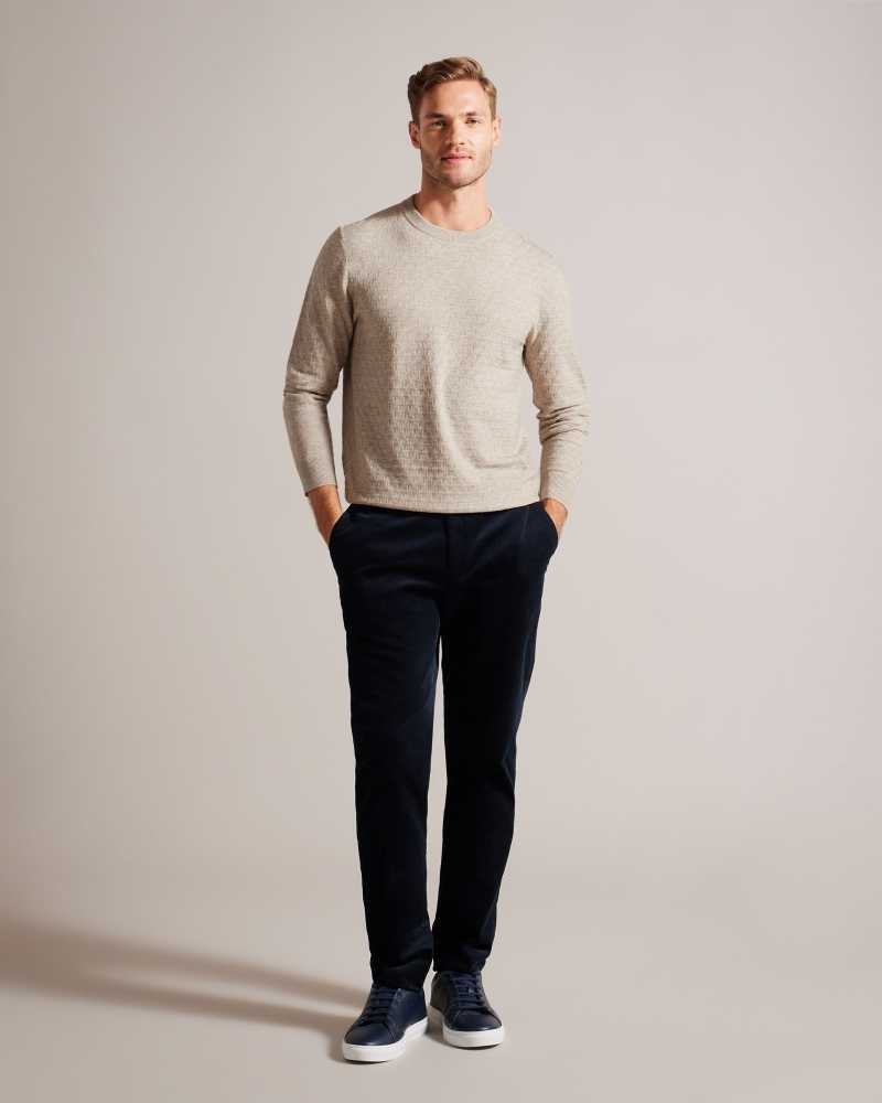 Brown Tan Ted Baker Loung Long Sleeve T Knit Jumper | US0000367