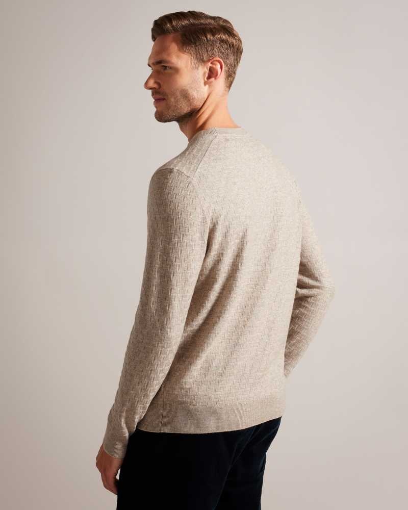 Brown Tan Ted Baker Loung Long Sleeve T Knit Jumper | US0000367