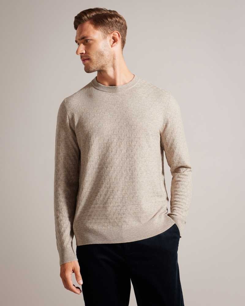 Brown Tan Ted Baker Loung Long Sleeve T Knit Jumper | US0000367