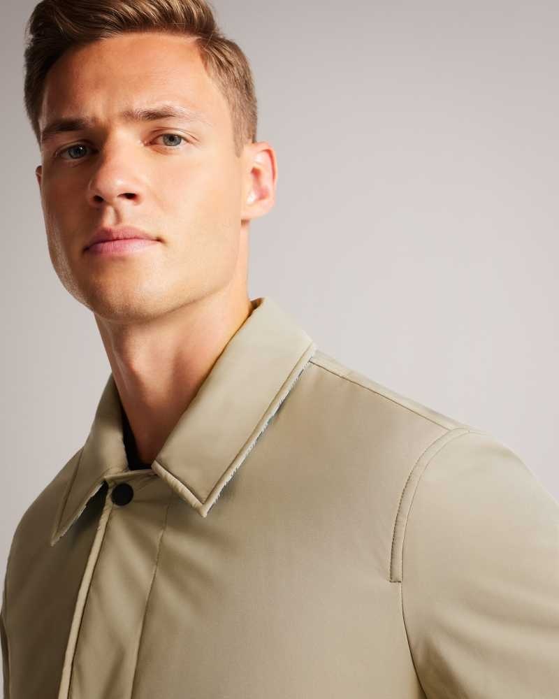 Brown Tan Ted Baker Talacre Showerproof Wadded Coach Jacket Jackets | US0000241