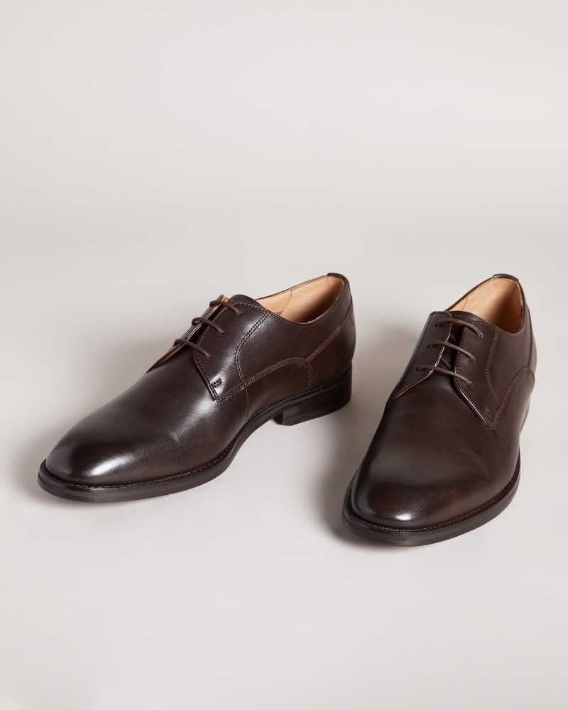 Brown Ted Baker Kampten Formal Leather Derby Shoes | US0002083