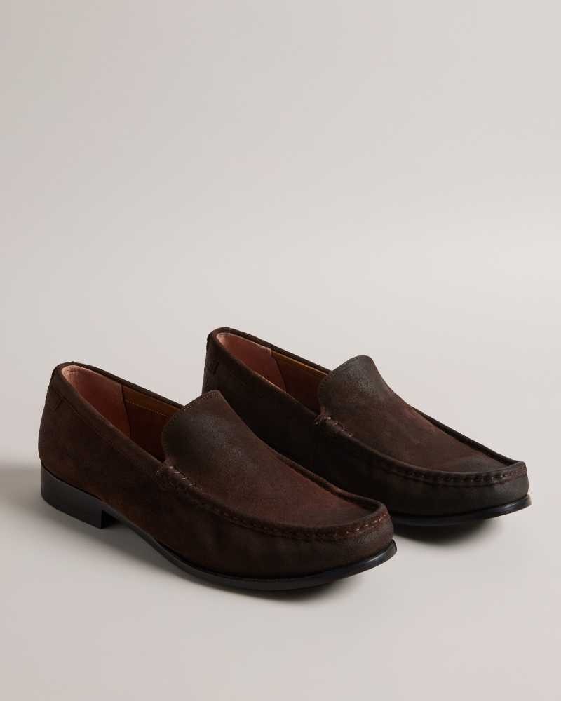 Brown Ted Baker Labis Suede Formal Loafers | US0002089