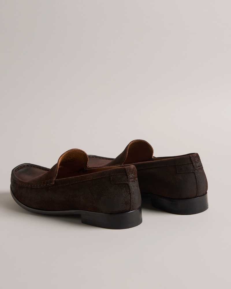 Brown Ted Baker Labis Suede Formal Loafers | US0002089