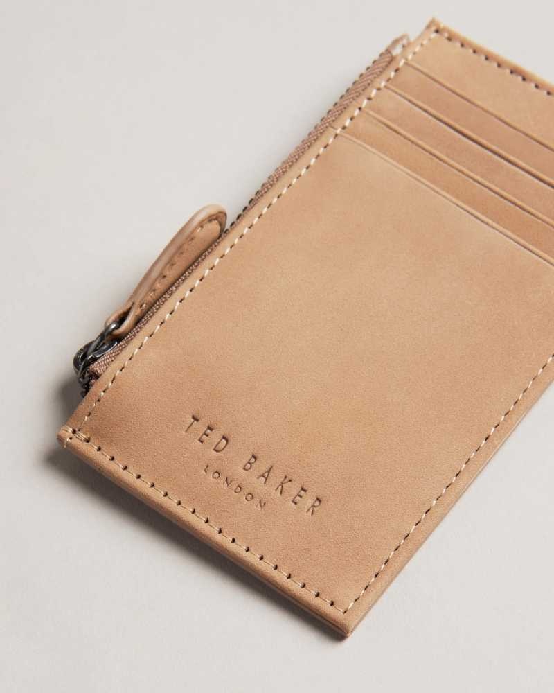 Brown Ted Baker Needt Nubuck Leather Card Holder Cardholders | US0001409