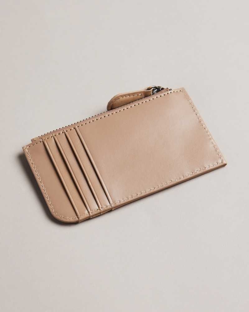 Brown Ted Baker Needt Nubuck Leather Card Holder Cardholders | US0001409