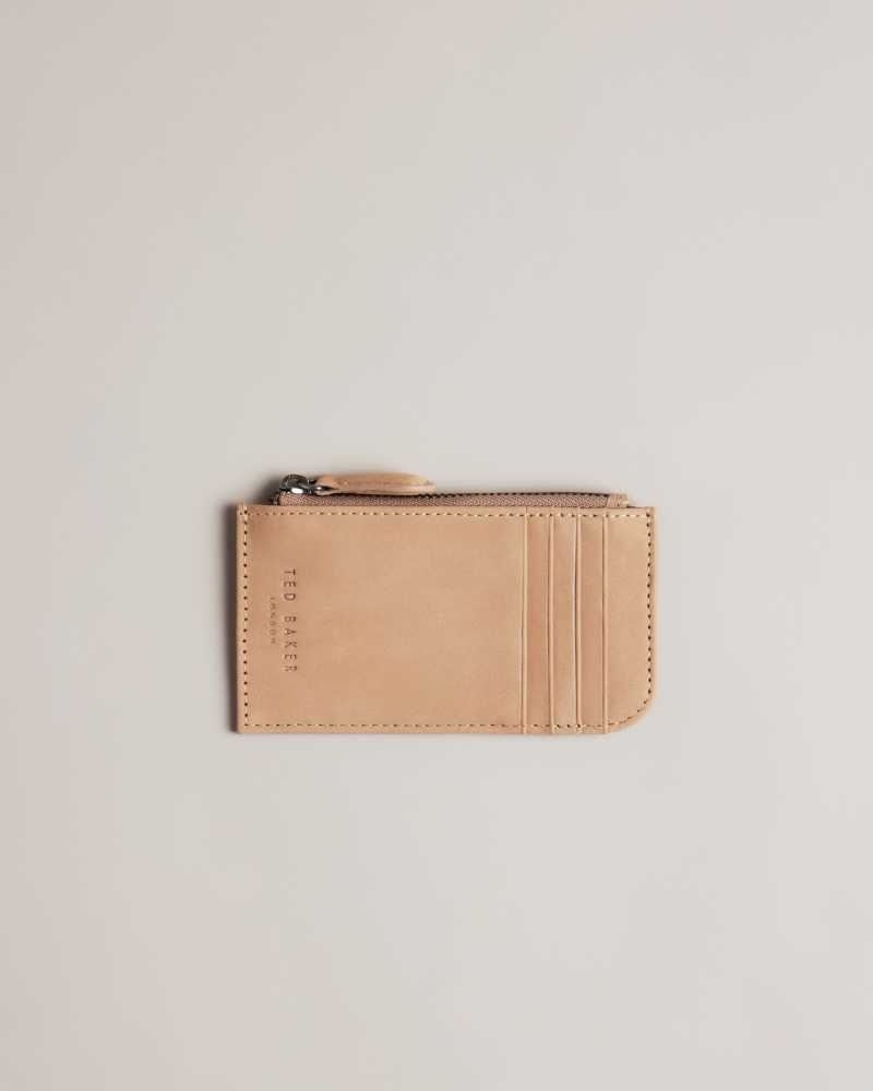 Brown Ted Baker Needt Nubuck Leather Card Holder Cardholders | US0001409