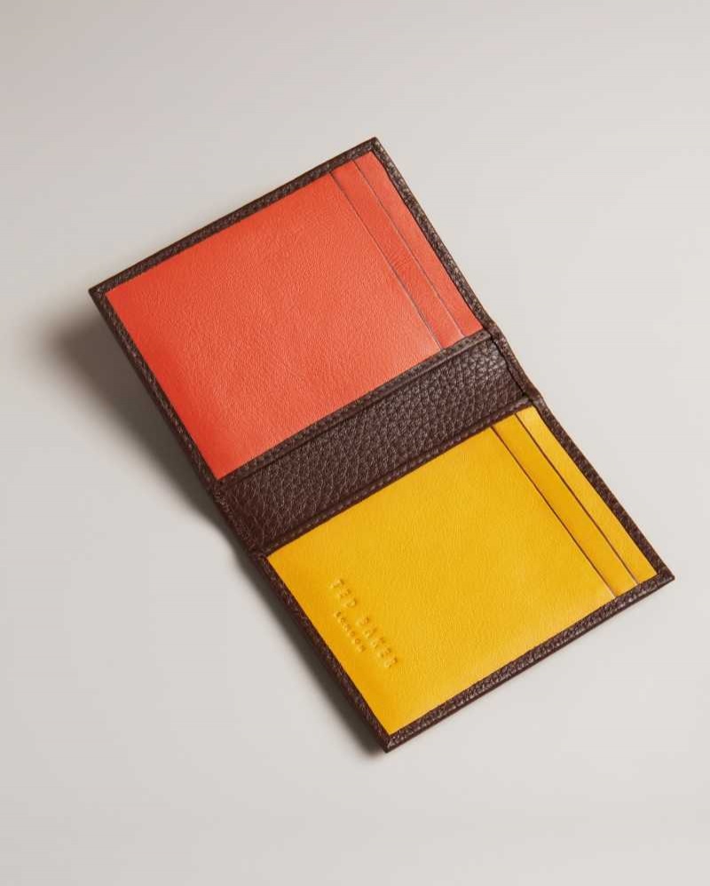 Brown Ted Baker Pannal Colour Panel Card Holder Cardholders | US0001417