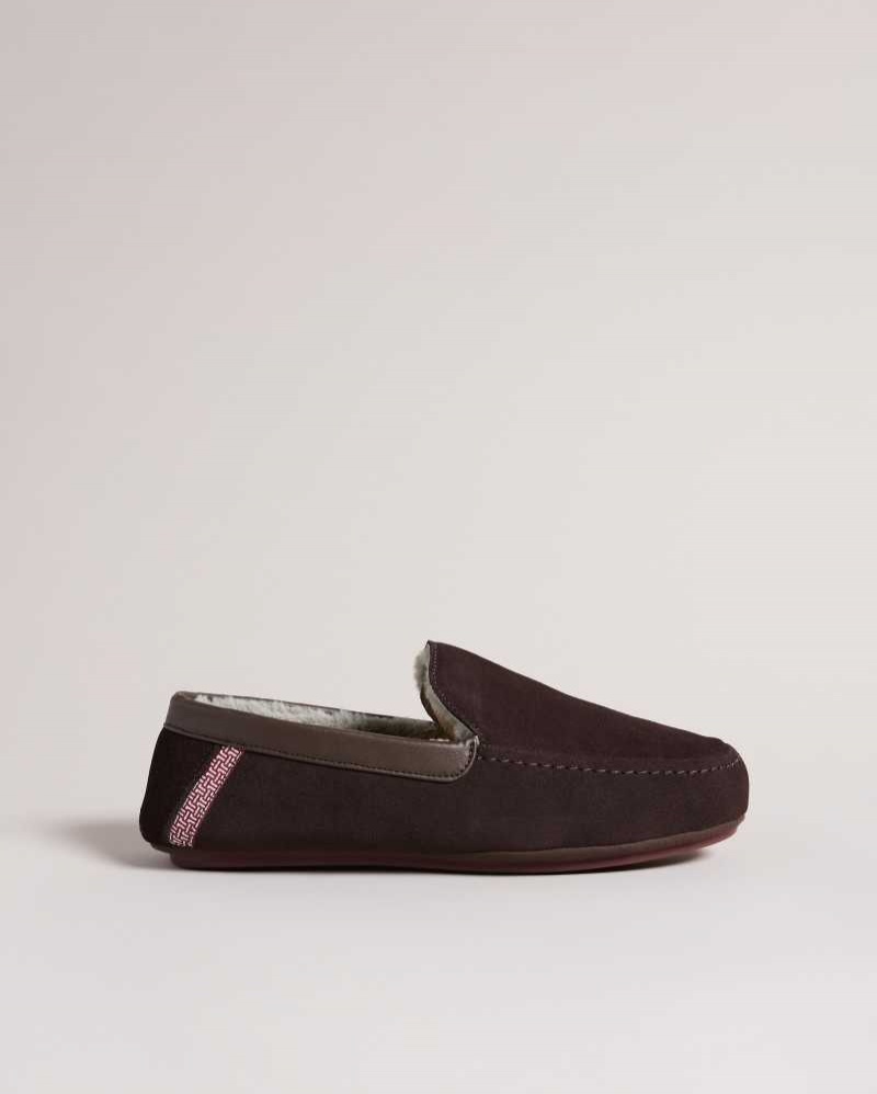 Brown Ted Baker Vallant Moccasin Slippers | US0002169