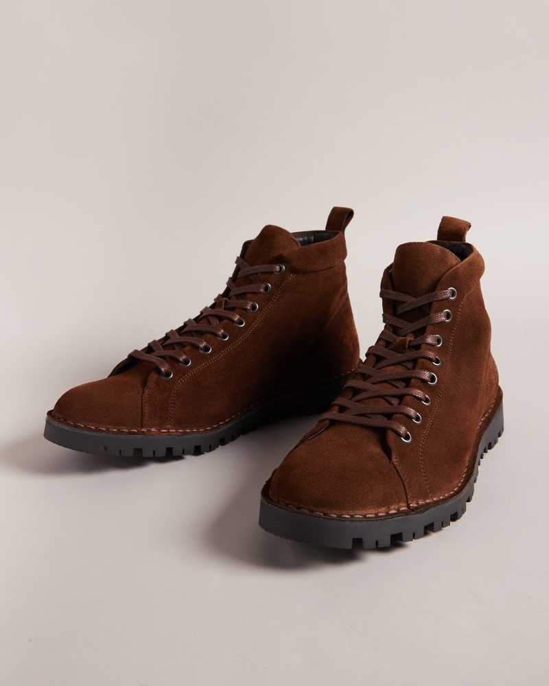 Brown Ted Baker Yousy Suede Monkey Boots | US0002067