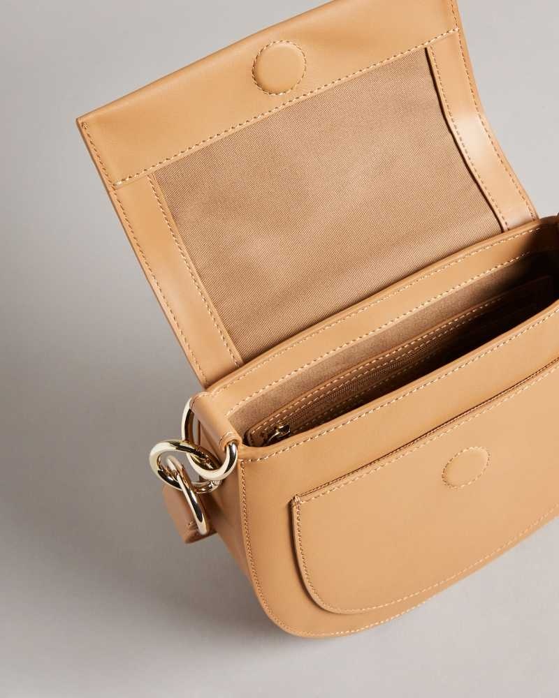 Camel Ted Baker Darcell Branded Webbing Satchel Cross Body Bag | US0001320