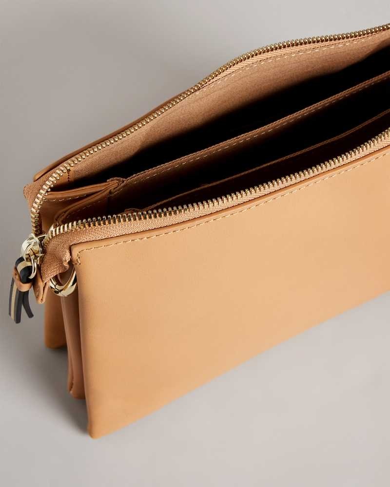 Camel Ted Baker Darceyy Branded Webbing Crossbody Bag | US0001344