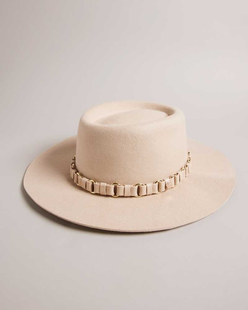 Camel Ted Baker Shonahh Wool Fedora Hats | US0001708