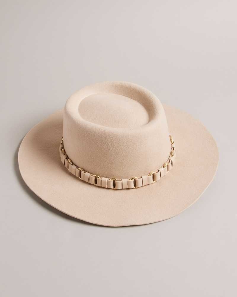 Camel Ted Baker Shonahh Wool Fedora Hats | US0001708