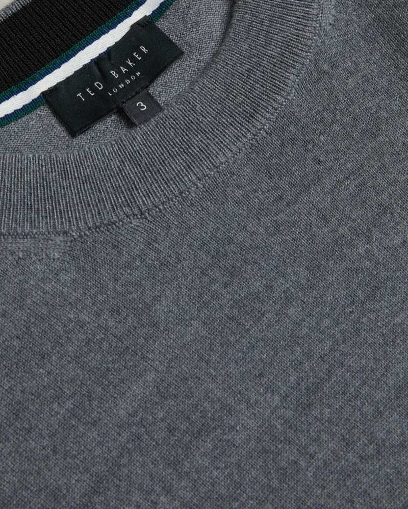 Charcoal Ted Baker Carnby Lightweight Wool Jumper | US0000392