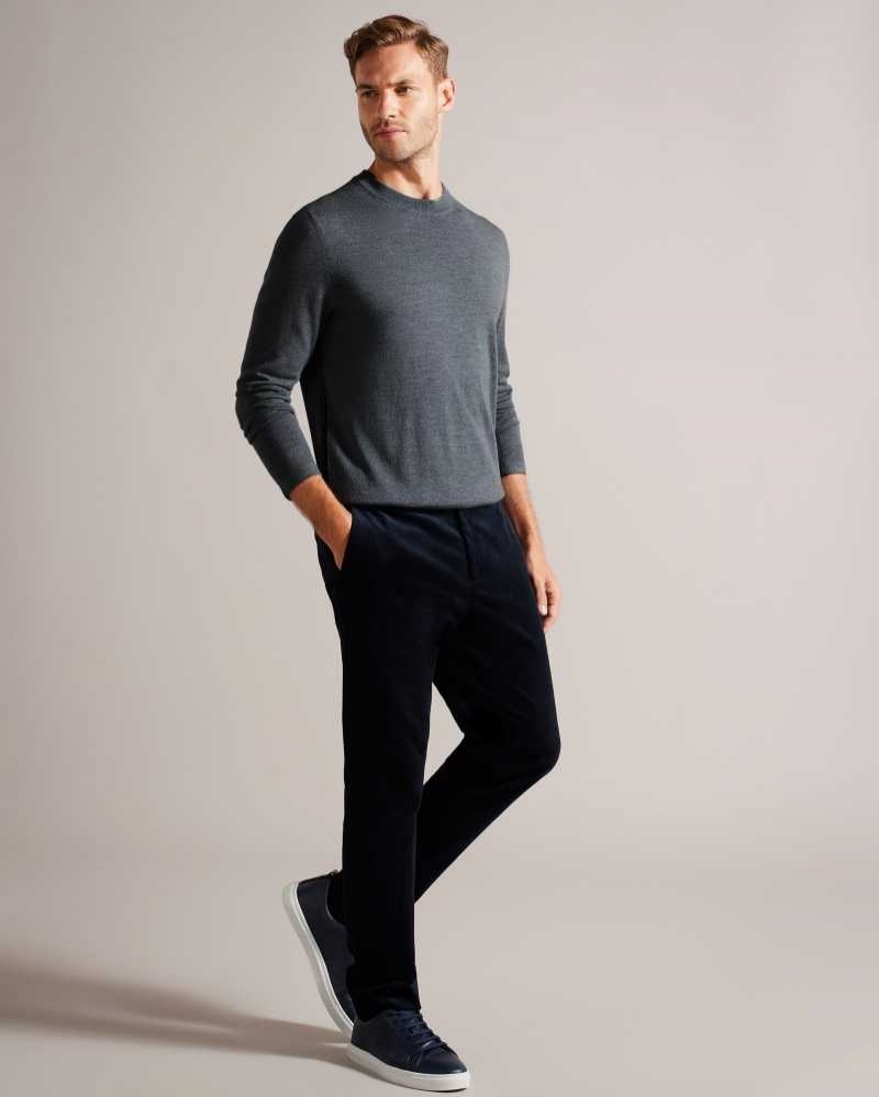 Charcoal Ted Baker Carnby Lightweight Wool Jumper | US0000392