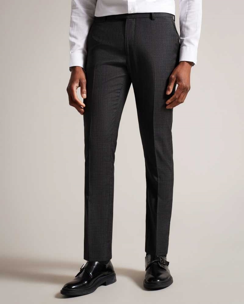 Charcoal Ted Baker Cindsur Textured Charcoal Wool Blend Suit | US0000754