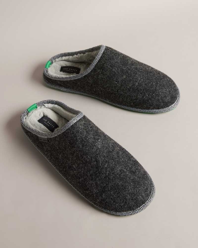 Charcoal Ted Baker Simmonn Wool Blend Felt Slippers | US0002163