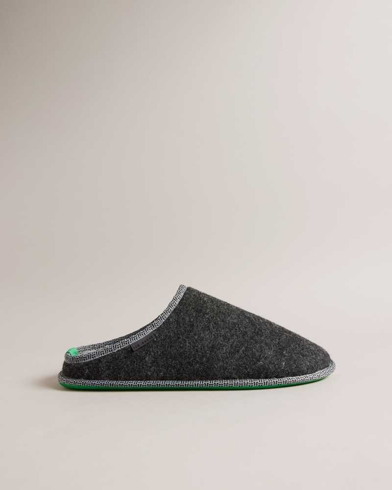 Charcoal Ted Baker Simmonn Wool Blend Felt Slippers | US0002163