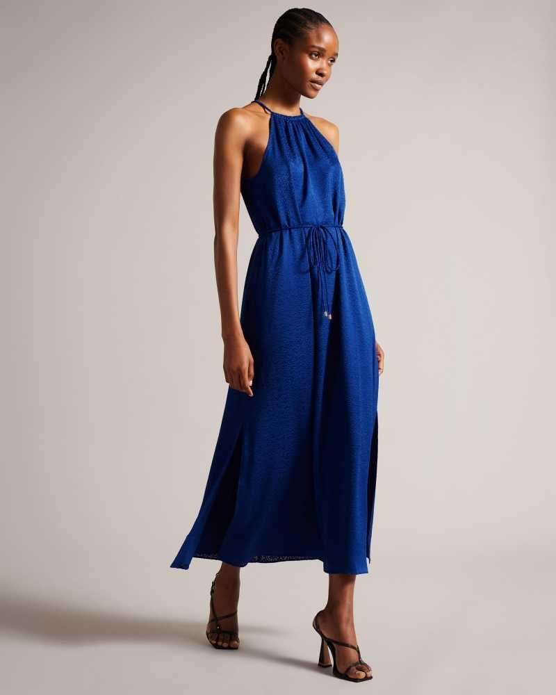 Cobalt Ted Baker Farelll Halter Neck Midaxi Dresses | US0000030