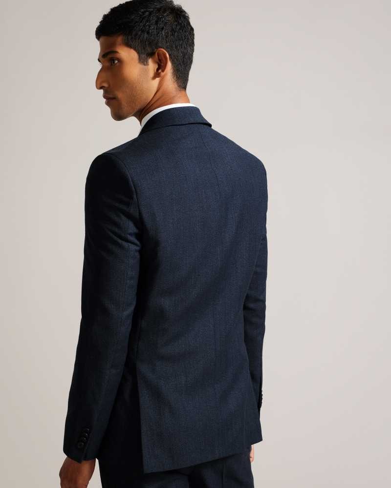 Dark Blue Ted Baker Andessj Pure Wool Slim Fit Suit Jacket | US0000750