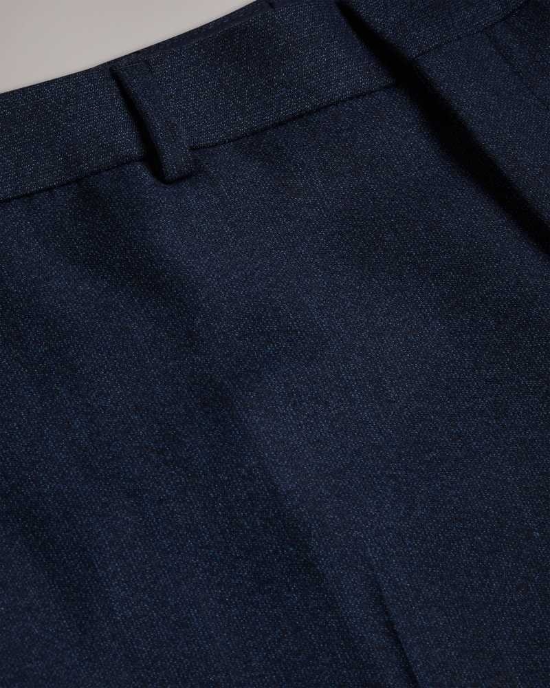 Dark Blue Ted Baker Andesst Pure Wool Slim Fit Suit Trousers | US0000758