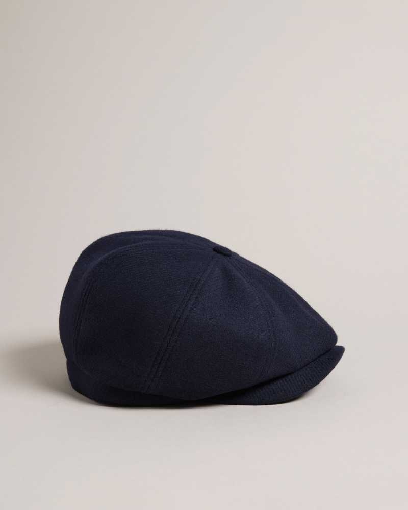 Dark Blue Ted Baker Elijahs Wool Felt Baker Boy Hat Hats | US0001721